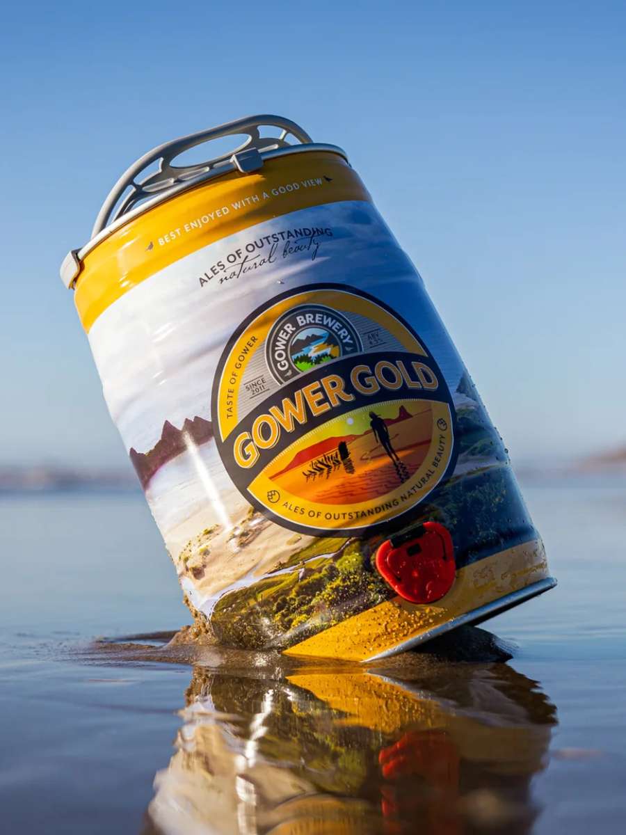 Gower Brewery Gower Gold Welsh ale cans